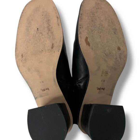 Coach Gigi Leather Booties Size 8.5 Block Heel Ankle Square Toe Boots - Picture 9 of 12